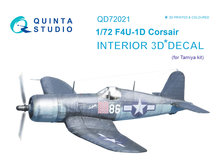 Quinta Studio QD72021 - F4U-1D Corsair 3D-Printed & coloured Interior on decal paper (for Tamiya  kit) - 1:72