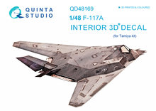 Quinta Studio QD48169 - F-117A 3D-Printed & coloured Interior on decal paper (for Tamiya kit) - 1:48