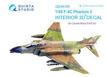 Quinta Studio QD48159 - F-4C 3D-Printed & coloured Interior on decal paper (for ZM SWS kit) - 1:48