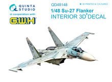 Quinta Studio QD48148 - Su-27 3D-Printed & coloured Interior on decal paper (for GWH kit) - 1:48