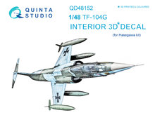 Quinta Studio QD48152 - TF-104G 3D-Printed & coloured Interior on decal paper (for Hasegawa kit) - 1:48