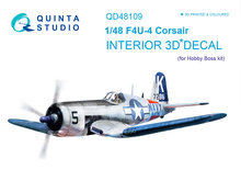 Quinta Studio QD48109 - F4U-4 3D-Printed & coloured Interior on decal paper (for HobbyBoss kit) - 1:48