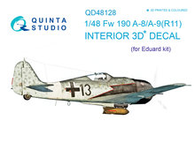 Quinta Studio QD48128 - Fw 190 A-8/A-9 (R11) 3D-Printed & coloured Interior on decal paper (for Eduard kit) - 1:48