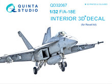 Quinta Studio QD32067 - F/A-18E 3D-Printed & coloured Interior on decal paper (for Revell  kit) - 1:32