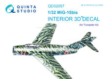 Quinta Studio QD32057 - MiG-15bis 3D-Printed & coloured Interior on decal paper (for Trumpeter  kit) - 1:32