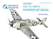 Quinta Studio QD32062 - Fw 190F-8 3D-Printed & coloured Interior on decal paper (for Revell  kit) - 1:32