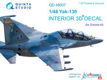 Quinta Studio QD48007 - Yak-130  3D-Printed & coloured Interior on decal paper (for Zvezda kits) - 1:48