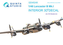 Quinta Studio QD48248 - Lancaster B Mk.I 3D-Printed & coloured Interior on decal paper (for HK Models kit) - 1:48