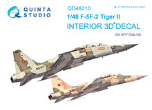 Quinta Studio QD48210 - F-5F-2 3D-Printed & coloured Interior on decal paper (for AFV club) - 1:48