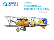 Quinta Studio QD48193 - Albatros D.V 3D-Printed & coloured Interior on decal paper (for Eduard kit) - 1:48