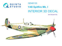 Quinta Studio QD48133 - Spitfire Mk.I 3D-Printed & coloured Interior on decal paper (for Eduard kit) - 1:48