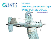 Quinta Studio QD48126 - F4U-1 Corsair (Birdcage) 3D-Printed & coloured Interior on decal paper (for Hobby Boss kit) - 1:48