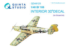 Quinta Studio QD48125 - Bf108 3D-Printed & coloured Interior on decal paper (for Eduard kit) - 1:48