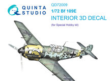 Quinta Studio QD72009 - Bf 109E 3D-Printed & coloured Interior on decal paper (for Special Hobby) - 1:72