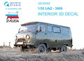 Quinta-Studio-QD35045-UAZ-3909-3D-Printed-&amp;-coloured-Interior-on-decal-paper-(for-Zvezda-kit)-1:35