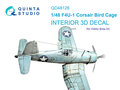 Quinta-Studio-QD48126-F4U-1-Corsair-(Birdcage)-3D-Printed-&amp;-coloured-Interior-on-decal-paper-(for-Hobby-Boss-kit)-1:48