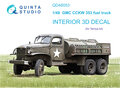 Quinta-Studio-QD48053-GMC-CCKW-353-fuel-truck-3D-Printed-&amp;-coloured-Interior-on-decal-paper-(Tamiya-kit)-1:48