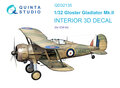 Quinta-Studio-QD32135-Gloster-Gladiator-Mk-II-3D-Printed-&amp;-coloured-Interior-on-decal-paper-(for-ICM-kit)-1:32