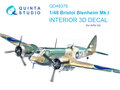 Quinta-Studio-QD48378-Bristol-Blenheim-Mk.I-3D-Printed-&amp;-coloured-Interior-on-decal-paper-(for-Airfix-kit)-1:48