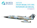 Quinta-Studio-QD72104-CF-104-late-3D-Printed-&amp;-coloured-Interior-on-decal-paper-(for-Hasegawa-kit)-1:72