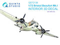 Quinta-Studio-QD72138-Bristol-Beaufort-Mk.I-3D-Printed-&amp;-coloured-Interior-on-decal-paper-(for-Airfix-kit)-1:72