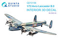 Quinta-Studio-QD72156--Avro-Lancaster-B.II-3D-Printed-&amp;-coloured-Interior-on-decal-paper-(Airfix)-1:72