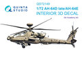 Quinta-Studio-QD72149--AH-64D-late-AH-64E-3D-Printed-&amp;-coloured-Interior-on-decal-paper-(Academy)-1:72