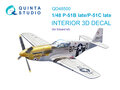 Quinta-Studio-QD48500--P-51B-late-P-51C-Late-3D-Printed-&amp;-coloured-Interior-on-decal-paper-(Eduard)-1:48