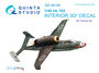 Quinta Studio QD48106 -  He-162 3D-Printed & coloured Interior on decal paper (for Tamiya  kit) - 1:48_