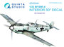 Quinta Studio QD32049 - Bf 109E-4 3D-Printed & coloured Interior on decal paper (for Eduard kit) - 1:32_